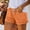 Orange, variant on Shorts for Women Casual Elastic High Waisted Comfy Lightweight Versatile Straight Leg Shorts Summer Shorts with Foldable Hem and Pockets