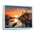 thumbnail image 2 of Designart "Architectural Popart City Venice art painting I" Transportation Floater Framed Wall Decor, 2 of 7