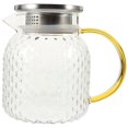 thumbnail image 1 of Clear Glass Tea Pot Gallon Pitcher with Stainless Steel Lid, 1 of 5