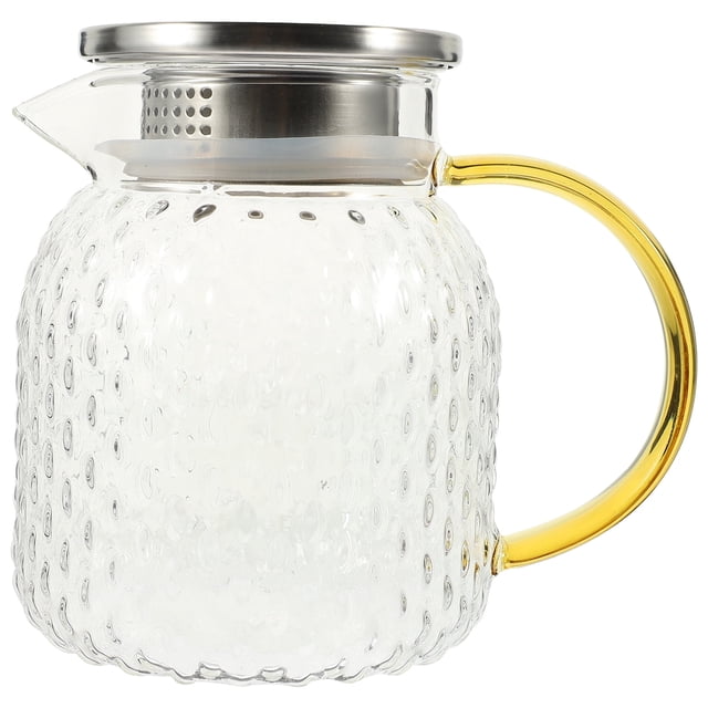 Clear Glass Tea Pot Gallon Pitcher with Stainless Steel Lid