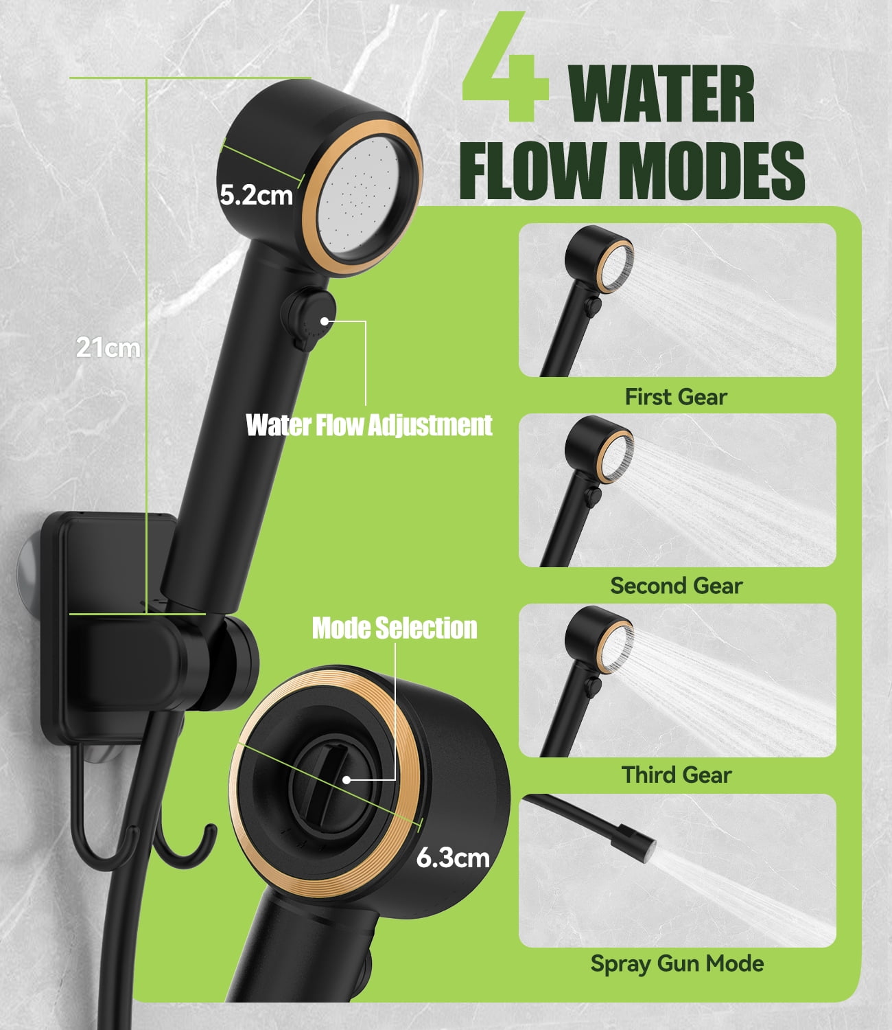 Portable Shower - 8000mAh Rechargeable Camping Shower Pump with Intelligent LED Display & Filtered Shower Head, IPX7 Waterproof Outdoor Camp Shower Pump for Hiking, RV, Travel, Car, Pet
