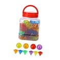 thumbnail image 2 of 60 piezas de sólidos geométricos, formas 3D, juguetes de mesa de luz, juego sensorial, formas geométricas para niños, bloques transparentes para niños, 2 of 10