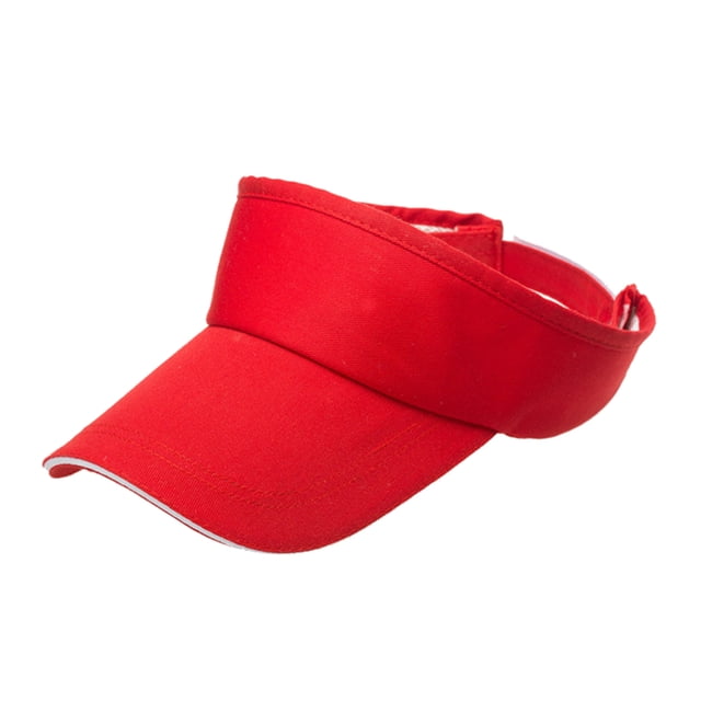Blank Sun Visors Adjustable Sports Sun Hat for Travel Exercises(Red)