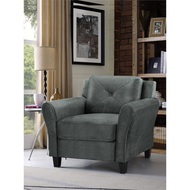 Lifestyle Solutions Chaise Harvard en Microfibre Gris Foncé