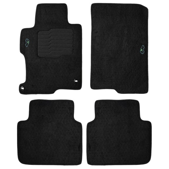 ecoMats Carpet Floor Mats for 2013 to 2017 Honda Accord with Non-Slip Heel Pad and Safety Locks - Front and Rear - Black