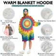 thumbnail image 5 of Rainbow Tie Dye Star Mandala Pattern Wearable Oversized Blanket,Wearable Blanket Hoodie for Adults,Cozy Hooded Blankets with Super Pockets,Super Warm Fuzzy Pullover for Women & Men, 5 of 6
