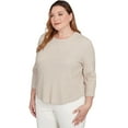 thumbnail image 3 of Alfred Dunner Womens Plus-Size Asymmetrical Floral Soutache Knit Top, 3 of 4