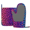 thumbnail image 3 of Disketp Leopard Neon Rainbow Gradient Oven Mitts And Potholders Bbq Gloves-Oven Mitts And Pot Holders With Recycled Infill Silicone Non-Slip Cooking Gloves For Cooking Baking Grilling, 3 of 9