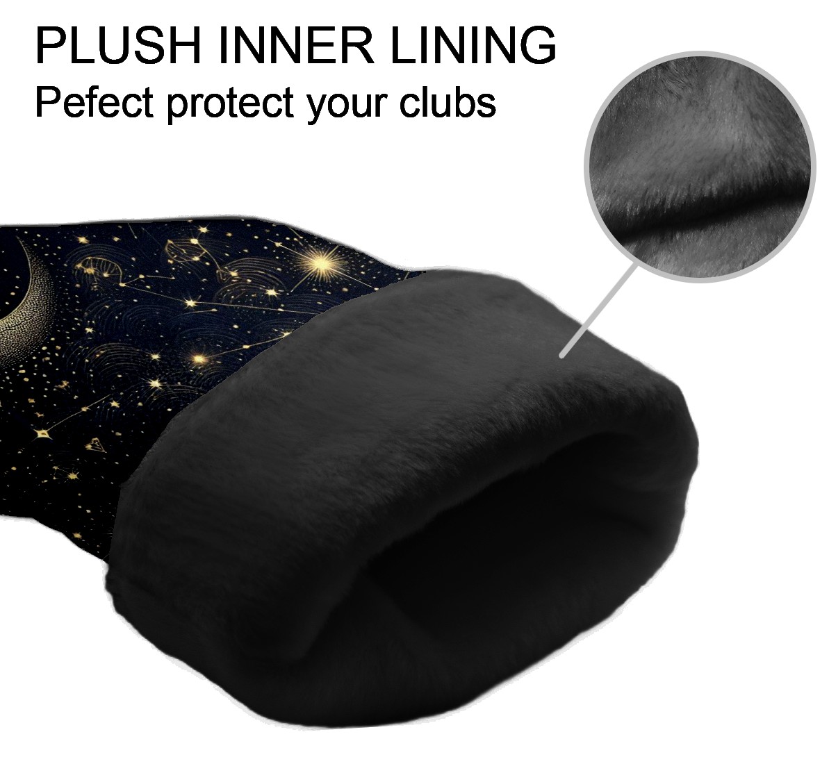 Golf Club Covers, Blue Starry Night Premium PU Leather Driver Hybrid Putter Head Covers with Velvet Lining, Waterproof Golf Gifts for Men Women