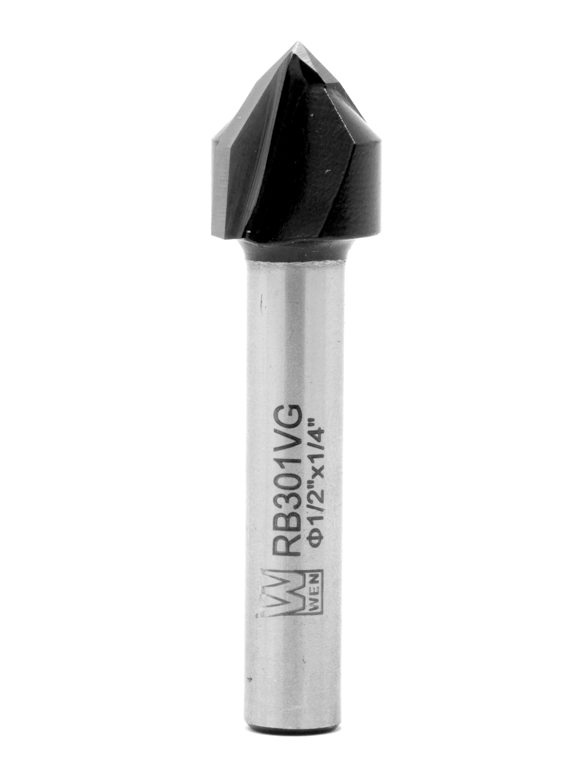 WEN 1/2 in. V-Groove Carbide-Tipped Router Bit with 1/4 in. Shank and 1/2 in. Cutting Length