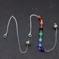 thumbnail image 4 of K-KED 10PCS Handmade Seven Chakra Gemstone Pendant Chain Delicate Jewelry Rainbow Color Gift-Bronze hollow bead chain, 4 of 9