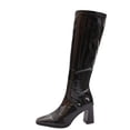 thumbnail image 3 of Taqqpue Women's Knee High Boots Square Toe Side Zip Slip On Comfortable Casual Long Boots for Women Size 5.5-10.5 Fashion Dress Shoes Fall Winter Riding Footwear Casual Walking, 3 of 10