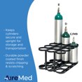 thumbnail image 2 of AireMed Oxygen Tank Holder – Holds (12) E, D or M9/C Size Tanks - Heavy-Duty Oxygen Cylinder Rack for Storage and Transportation – Floor Mountable Oxygen Rack, 2 of 7