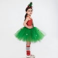 thumbnail image 4 of HAWEE Girls Christmas Snowman Elf Santa Costume Xmas Party Dress up Fancy Tutu Tulle Dress Festive Princess Outfit, with Headband+Socks, 4 of 6