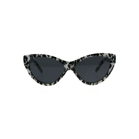 Womens Retro Cat Eye Mod Plastic Goth Sunglasses White Tortoise Black