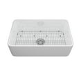 thumbnail image 3 of Boyel Living 30"×18" Kitchen Sink Fine Fireclay Apron Front Sink Workstation Single Bowl Sink with Bottom Grid and Strainer Basket (White), 3 of 11