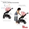 thumbnail image 3 of Carriola de Viaje para Bebe Plegable Ligera con Portabebe-Rosa, 3 of 8