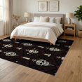 thumbnail image 3 of ODIKA 6'x9' Washable Area Rug Spooky Skull Damask Haunted Horror Eerie Gothic Border Halloween Flowing Dynamic for Dining Room, Under Table, Office Décor, Non-Slip Chair-Friendly, 3 of 7