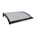 thumbnail image 5 of ToppiJoy 32*24inch Door Awning Exterior with Drainage, Window Polycarbonate Awning with Aluminum Bracket, Patio Front Door Canopy Awning for Sun Rain Snow Protection (Smoke Grey and Black), 5 of 14