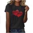 thumbnail image 5 of MaFYtyTPR Women's Printed T-shirts Valentine's Day Ladies Trendy Printing Short Sleeved Crew Neck Pullover Tops Black L, 5 of 5