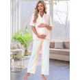 thumbnail image 3 of DARING DIVA Women's Maternity Nursing Pajama Sets Breastfeeding Button Down XL Light Pink, 3 of 7