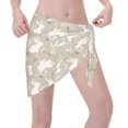 thumbnail image 3 of KLL Rabbit And Flower Print Women's Sarong Coverups Short Bathing Suit Wrap Skirt Beach Wrap Swimsuit Cover Ups, 3 of 6