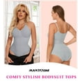 thumbnail image 3 of MANIFIQUE Womens' Waist Trainer Seamless V Neck Tummy Control Shapewear Bodysuit, 3 of 7