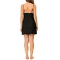 thumbnail image 3 of NOMADIC NOOK Women's 2-Pack Satin Nightgowns V-Neck Lace Cami Dress Chemise Mini Pajama Dress Small Black/White, 3 of 6