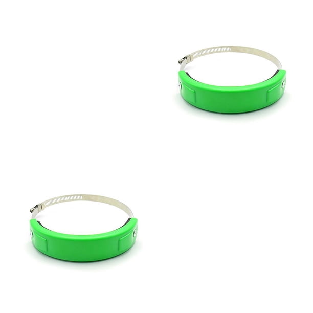 Speravity Tubo protector de escape para motocicleta Cierre de acero inoxidable de silicona Anillo de fijación ajustable Accesorio para Verde 2piezas