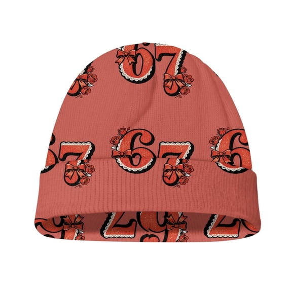Psesaysky Kids Beanie Toddler Beanie Knit Hat Winter Hats for Girl Winter Clothes Warm Knit Cap (Six Seven Bow Tie)