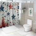 thumbnail image 7 of Fenyluxe Red White and Blue Stars Shower Curtain Waterproof Red Blue Stars Firework Shower Curtain for Bathroom,Bathtub,Shower, 4th of July America Patriotic Shower Curtain Set with Hooks White, 7 of 7