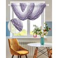 thumbnail image 3 of Waterfall Valances for Windows, Purple White Ombre Morocco Pattern Kitchen Sheer Valance Curtains, Modern Moroccan Geometric Rod Pocket Swag Valances for Living Room Bedroom, 47.2"x38.5", 1 Panel, 3 of 8