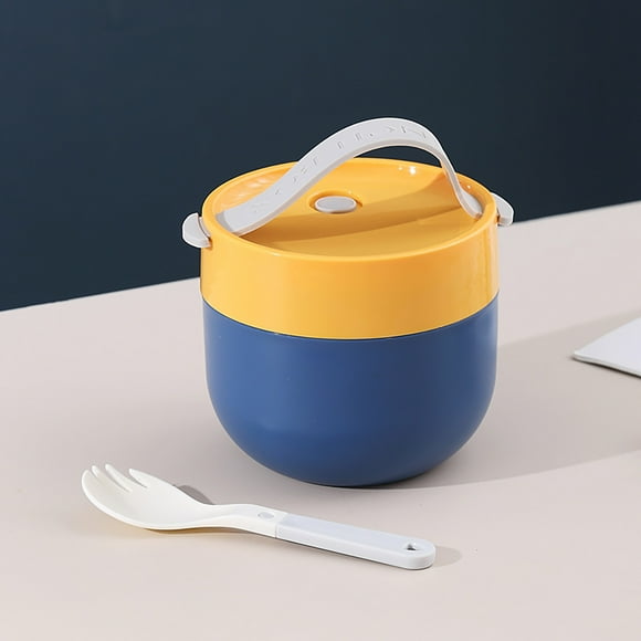 TopLLC Soup Cup Soup Bowl Insulation Thermal Portable Milk Container Glasses Cereal Cups with Spoon Tea Cup Beverage Container School Breakfast Cup Storage Bowl Mini Office on Clearance