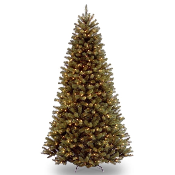 National Tree Company Pre-Lit Artificial Christmas Tree, Green, North Valley® Spruce, Clear Lights, Includes Stand, 9 Feet