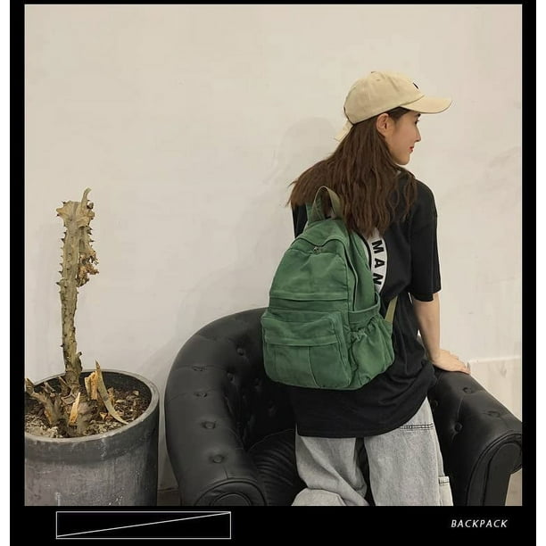 8764 Boho Canvas Backpack for School Vintage College Backpack Fairy Grunge Boho Mini Canvas Backpack: Vintage, School, College, Fairy  main image 4