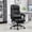 Black, variant on High Back Reclining Massage Office Chair with 6 Vibrating Points, Footrest & Remote, Faux Leather, Brown