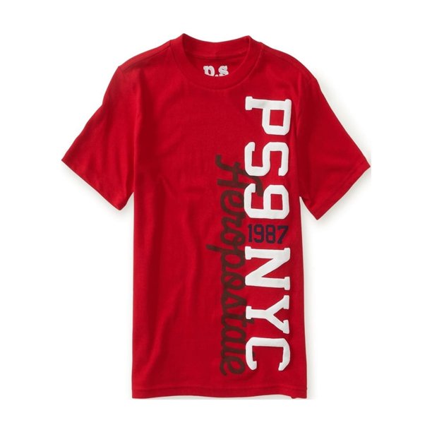 Camiseta gráfica Aeropostale Boys PS9 NYC, roja, L (12)