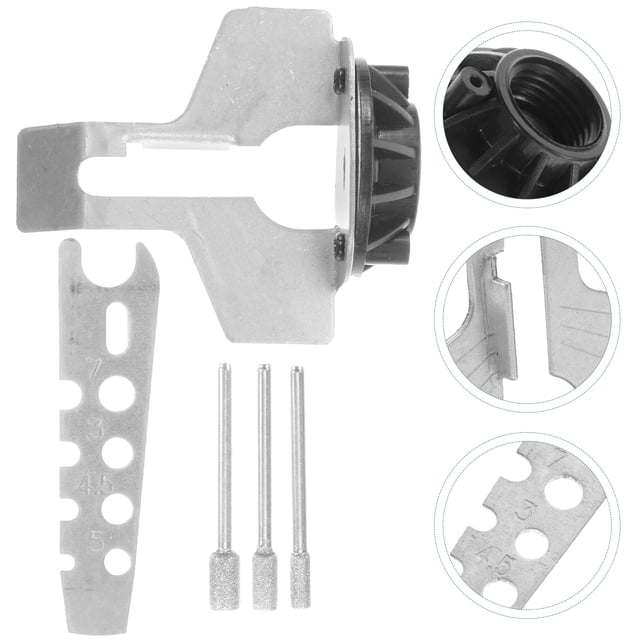 ELAYARD 1Set Abs Black Silver Chainsaw Sharpening Attachment Kit for Chainsaws Tool Maintenance