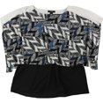 thumbnail image 1 of Blusa de punto Alfani para mujer con panel de ventana negro 6, 1 of 1