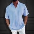 thumbnail image 4 of ZUKMRJPC Mens Short Sleeve T-Shirts V Neck Fashion Solid Color Summer Basic Tops Casual Loose Fit Sport Athletic Work Shirts, 4 of 7