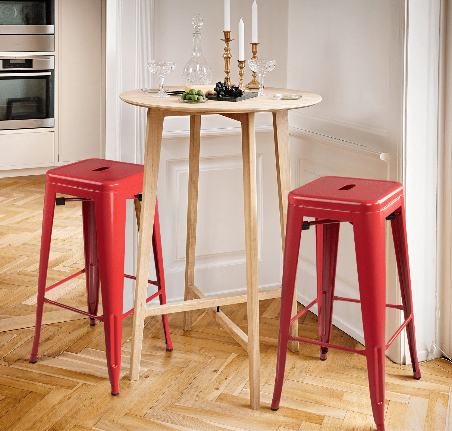 Red metal bar stools outlet 30 inch