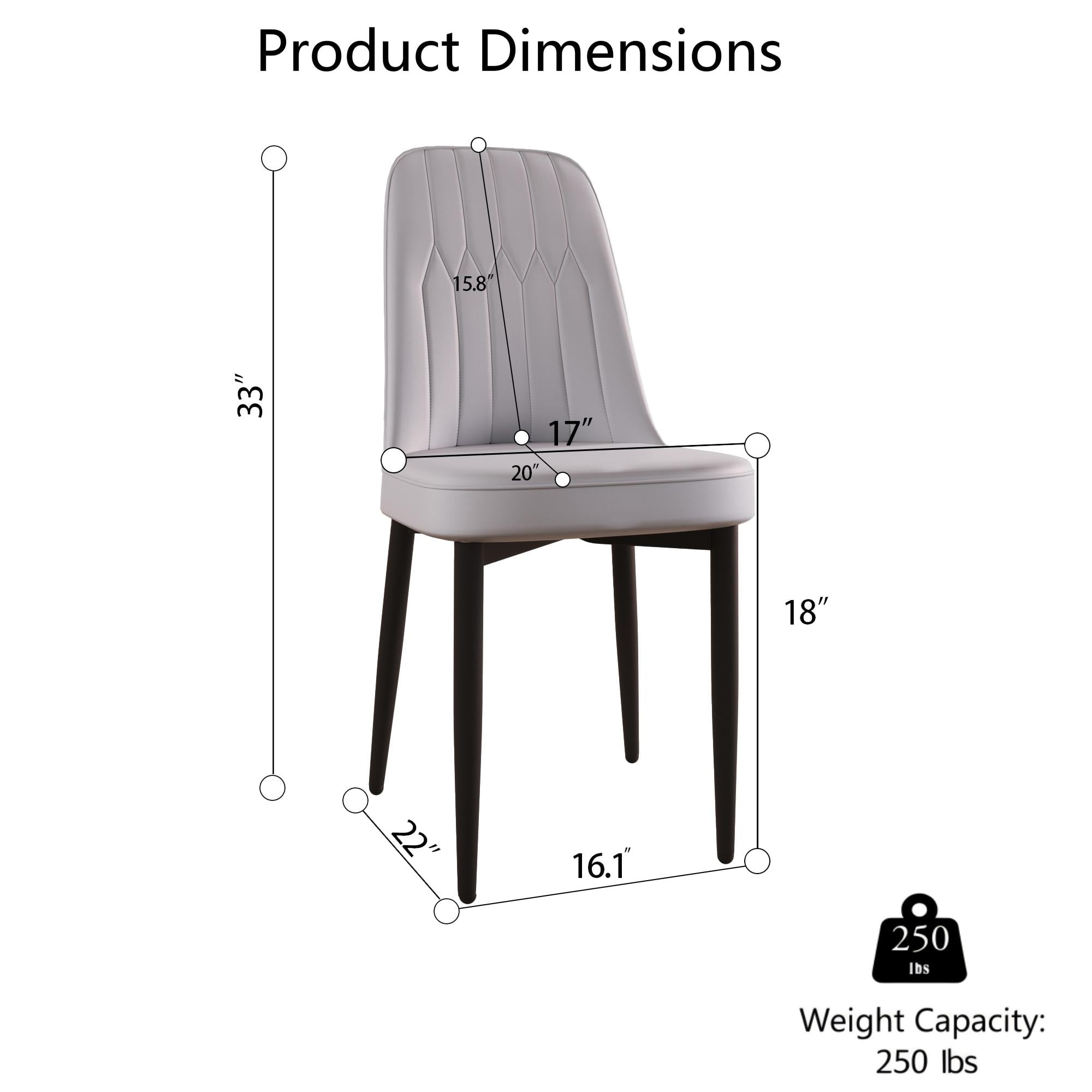 CasaGlajore Set of 4 Modern PU Leather Dining Chairs with Black Metal Legs, Upholstered Side Chairs for Kitchen, Living Room, and Office – Cream Faux Leather Seating