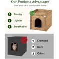 thumbnail image 4 of Cat Litter Box Enclosure, PE Rattan Hidden Kitty House, Natural, 4 of 6