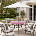 thumbnail image 2 of Round Outdoor Tablecloth with Umbrella Hole and Zipper, Pink White Ombre Tablecloth with Elastic Waterproof, Romantic Funny Abstract Striped Lines Patio Table Covers for 36" - 44" Picnic Pool Tables, 2 of 9
