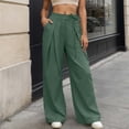 thumbnail image 2 of JIAYUE Women's Pants Ankle-Length Elegant Wide Leg Relaxed Fit High Waist Trousers For Everyday Wear Casual Bottoms For Women, 2 of 5