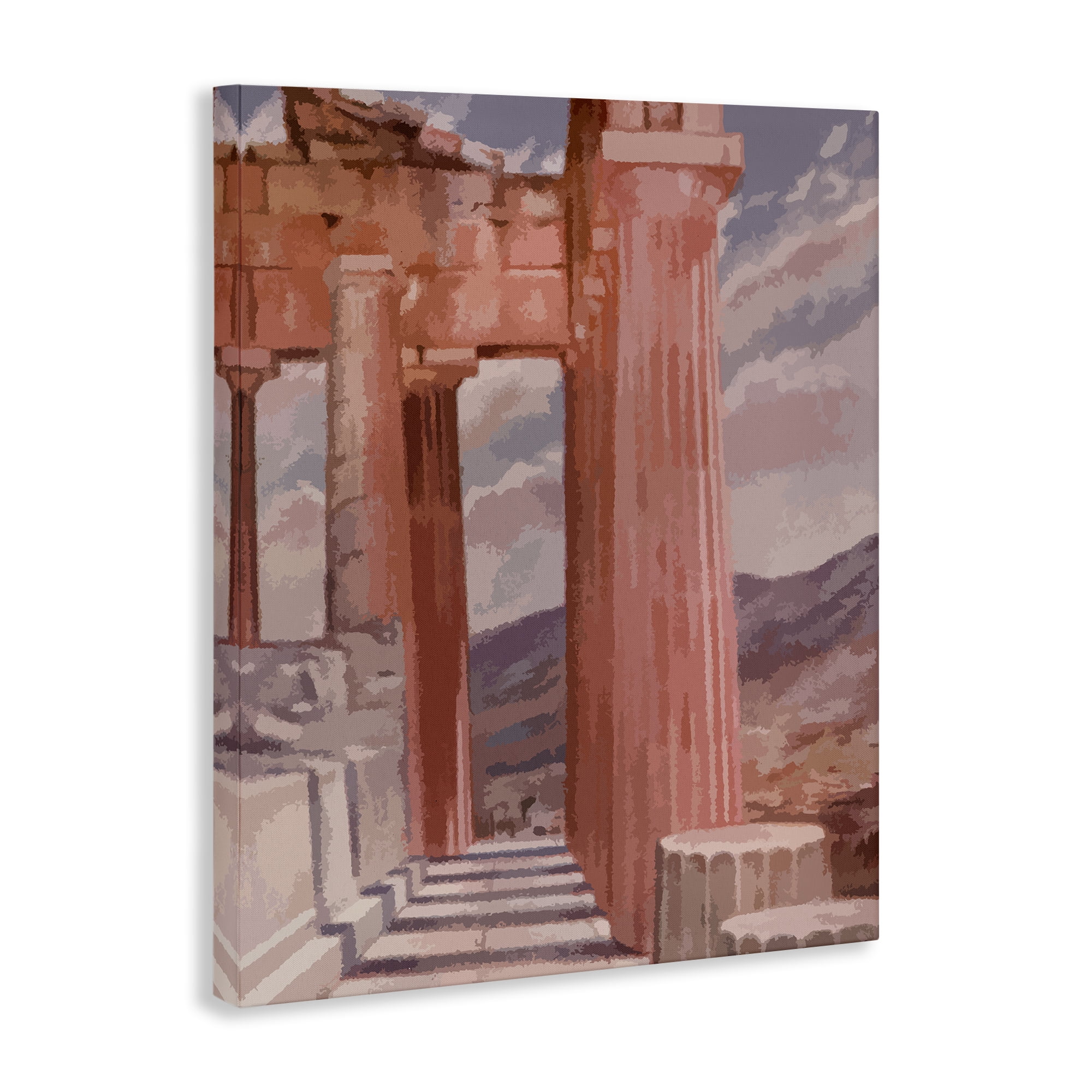 Stupell Industries Greek Architecture View Buildings & Architecture Painting Wrapped Canvas Art Print Wall Art, 36 x 48