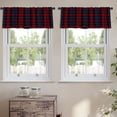 thumbnail image 2 of LALILO Kitchen Curtain Valance Blue Red Tartan Plaid Rod Pocket Window Curtain 52"x 18" Set of 2, 2 of 6
