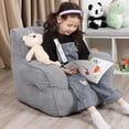 thumbnail image 3 of Puf MOMCAYWEX para niños con oso de peluche, color gris, 3 of 6
