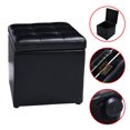 thumbnail image 6 of Costway 16''Cube Ottoman Pouffe Storage Box Lounge Seat Footstools with Hinge Top Black, 6 of 12