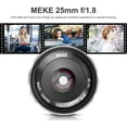 thumbnail image 1 of Meike 25mm f/1.8 Apertura Grande Gran Angular Lens Enfoque Manual Lens Compatible con Fujifilm X-Mount Cámaras sin Espejo, 1 of 7